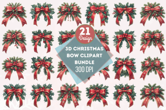 3D Christmas Bow Clipart Bundle: Illustrations Review