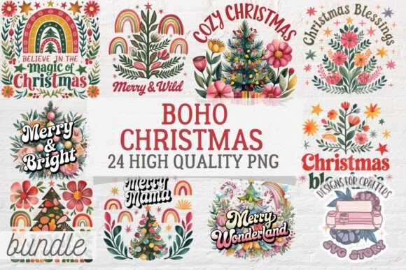 Christmas Boho Bundle: Illustrations for Festive Web Design