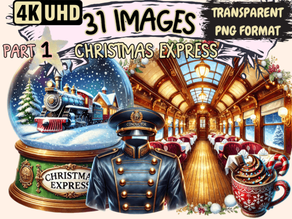 Christmas Express Clipart P1: Illustrations for Branding