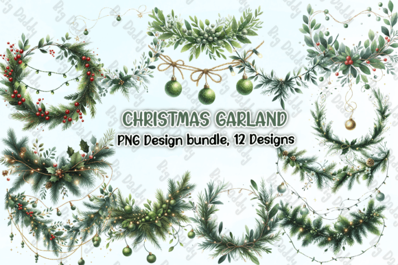 Christmas Garland Clipart PNG for Illustrations