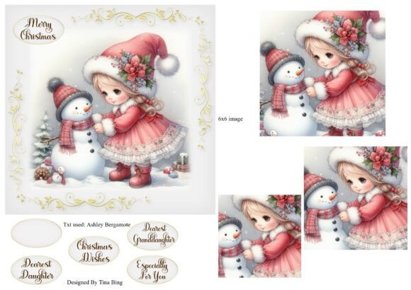Christmas Girl and a Snowman Illustrations Review