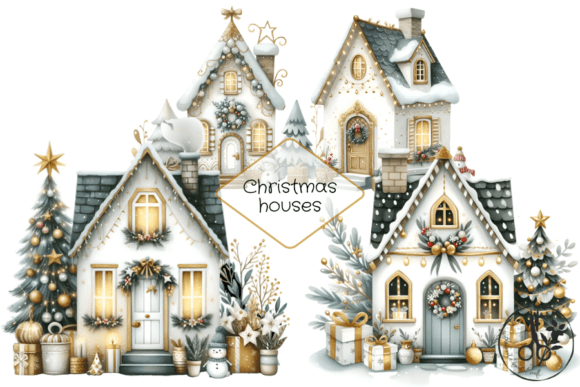 Christmas Houses Clip Art & Illustrations Review