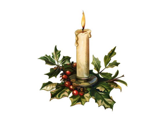 Christmas Wax Candle Illustrations for Branding