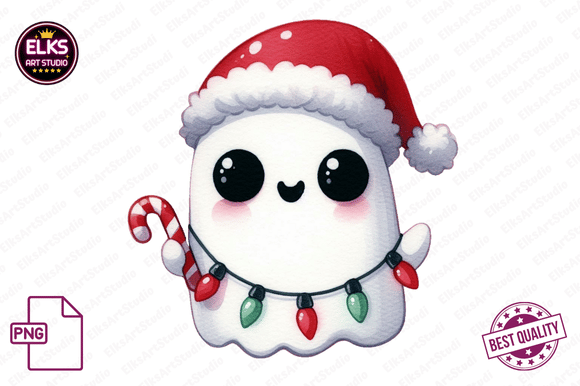 Cute Christmas Ghost Tree Cake Png: Illustrations Review