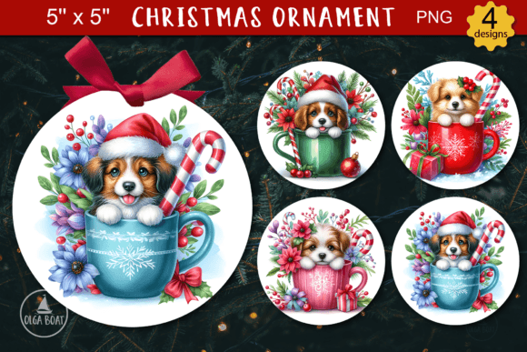 Dog Christmas Ornaments Bright Illustrations Review