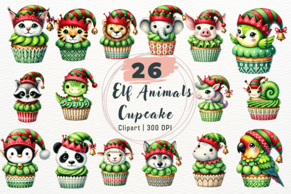 Elf Animals Christmas Cupcake Clipart Freebies Review