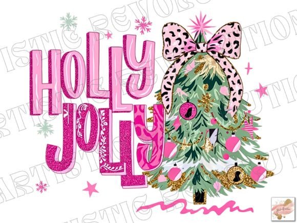 Glitter Holly Jolly Tree Illustrations Review