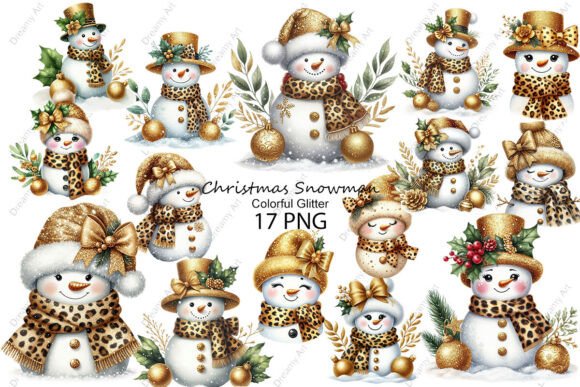 Glitter Snowman PNG: Festive Illustrations