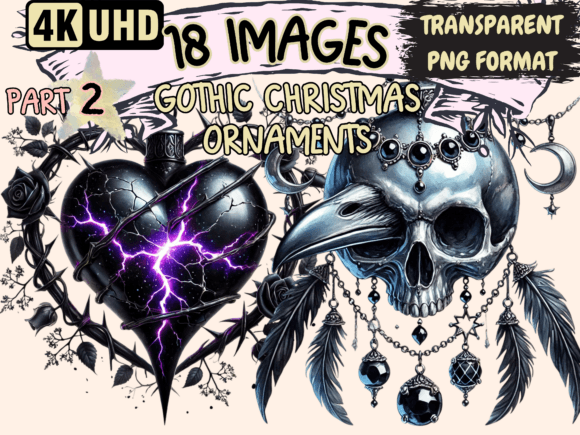 Gothic Christmas Ornaments P2: Dark Holiday Illustrations