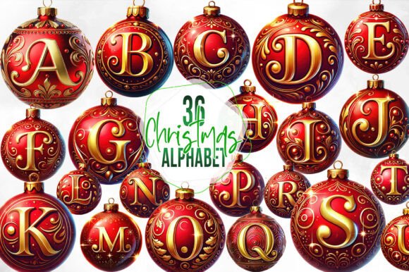Review: Christmas Alphabet Ornaments Clipart Illustrations