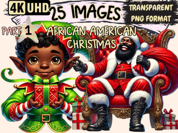 Reviewing African American Christmas Clipart P1 for Stitching