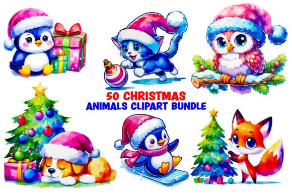 Reviewing Christmas Animals Watercolor Clipart for Stitching
