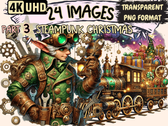 Steampunk Christmas Clipart P3: Illustrations Review