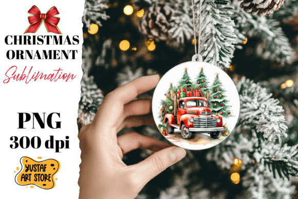 Watercolor Christmas Ornament Sublimatio Illustrations Review