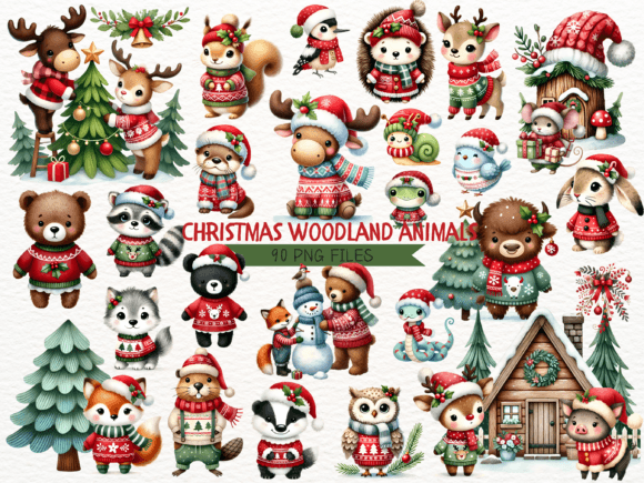 Woodland Christmas Animals: Festive Illustrations